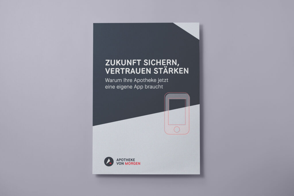 Zeigt die Titelseite des herunterladbaren whitepapers zum Thema "Apotheken-App".